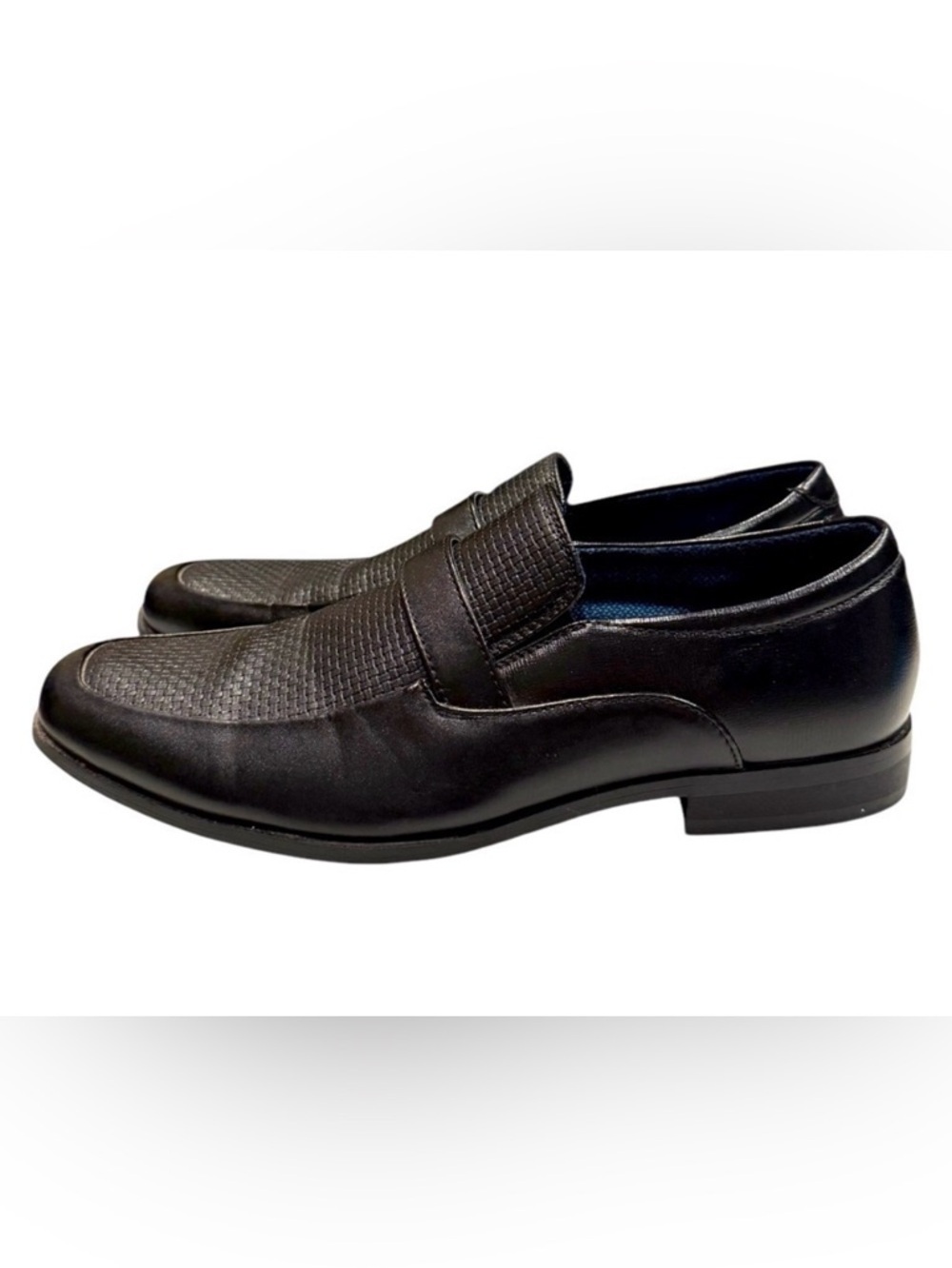 Perry Ellis Portfolio Ultra Foam Men's Black Jackard 2 Size 9.5